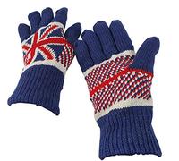 No.1 Gifts Union Jack British Flag Knitted Lined Woollen Warm Winter Full Finger Gloves