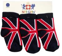 No.1 Gifts Union Jack British UK Flag Seamless Kids Toddler Socks 0-36 Months (3 Pairs) (24-36 Months)