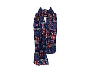 No.1 Gifts Women's Scarves Union Jack British Flag Newspaper Design Viscos