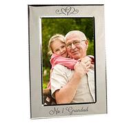 No 1 Grandad Silver Plated 6x4 6 x 4 Portrait Picture Photo Frame Photoframe From Grandson Granddaughter Grandkids For Birthday