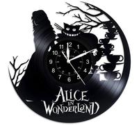 (NO.1 NO LED) Alice In Wonderland Retro Nostalgic Clock, Fashion Modern Art Design Vinyl Record Wall Clock,With Or Without LED Backlight Can Choose