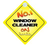 No.1 Window Cleaner on Board Novelty Car Sign New Job/Promotion/Novelty Gift/Present
