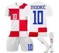 No.10 Modric Football Kit,Croatia 2024 Match Football Jersey Tracksuit Shirts Shorts and Socks Set for Kids and Men
