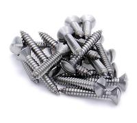 No.10 x 0.875 (4.8mm x 22mm) Slot Raised Countersunk Self-Tapping Screw - Stainless Steel (A2) (Pack of 20)