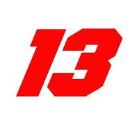 No. 13 Car Sticker, Number Sticker, Scratch-Resistant Car Bumper, Window Decoration, Numbers 13, Motorcycle Sticker, Numbers, 3D Sticker, Colourful Racing Sticker for Car, Laptop, Window, SUV, 15 cm x
