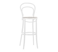 No 14 Bar Stool 61 cm Rattan/ White