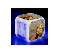 (No. 14, Three-sided alarm clock) Land Iguana Large Screen Digital LED Seven-Color Square Clock Student and Children's Electronic Alarm Clock