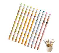 No.2 Pencils | 10 Pieces Unbreakable and Fun with Rubber - Stationery Supplies for School Writing - For Class Home Drawing Study Girls Boys Gifts