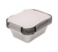 No.2 Standard Foil Container Lids, 200 Pcs, Poly Coated Board Covers for Aluminium Takeaway Trays & Catering Food Containers, by Easy Supply