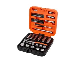 No 3/8in Drive Standard and Deep Socket & 1/4in Bit Set, 51 Piece