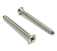No. 6 x 1" Stainless Flat Head Phillips Wood Screw, (100 pc), 18-8 (304) Stainless Steel Sheet Metal Screws, Type A Point, Plain Finish by Bolt Dropper