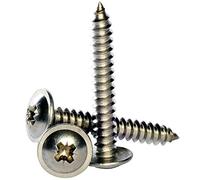 No.6 x 3/8" (3.5 x 9.5) A2 Stainless Steel Pozi Flange Self Tapping Screws Posi Flanged Screw - 100 Pack