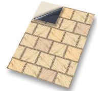 No 64 York Stone Slabs: NEW SELF ADHESIVE Dolls House Wallpaper : 1/12th scale Sheet Size : 12. 1/12” wide x 8.3/4” high (318mm x 225mm) Superior “Non see through” Semi Matt Vinyl Coverings that can be applied instantly over existing papers or directly on to any smooth surface - substantial thickness !