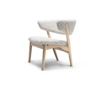 No 7 Armchair Fully Upholstered White Oiled Oak and Sheepskin Short Moonlight