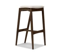 No 7 Barstool 65 Without Back Dark Oiled Oak/Silk Light Gray