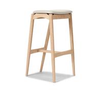No 7 Barstool 65 Without Back White Oiled Oak/Silk Light Gray