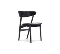 No 7 Dining Chair Black Oak and Black Leather