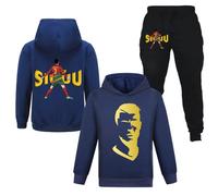NO.7 Football Training Casual Hoodies and Pants 2Pcs Sets NO.7 Football Kit Kids Tracksuits Sets (Navy Blue,12-13 Years,12 Years,13 Years)