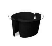 No 7 Lounge Coffee Table Ø70 Black Tall Oak/Glass