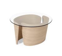 No 7 Lounge Coffee Table Ø70 High White Oiled Oak/Glass