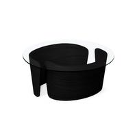 No 7 Lounge Coffee Table Ø70 Low Black Oak/Glass