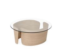 No 7 Lounge Coffee Table Ø70 Low White Oiled Oak/Glass