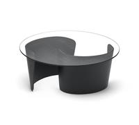 No 7 Lounge Coffee Table Ø90 High Black Oak/Glass