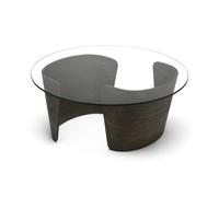 No 7 Lounge Coffee Table Ø90 High Dark Oiled Oak/Glass