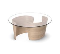 No 7 Lounge Coffee Table Ø90 High White Oiled Oak/Glass