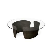 No 7 Lounge Coffee Table Ø90 Low Dark Oiled Oak/Glass