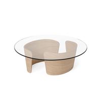 No 7 Lounge Coffee Table Ø90 Low White Oiled Oak/Glass