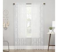 No. 918 Ariella Floral Lace Rod Pocket Curtain Panel, 58" x 63", White
