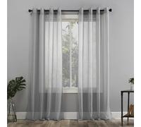 No. 918 Emily Sheer Voile Grommet Curtain Panel, 59" x 84", Silver Gray