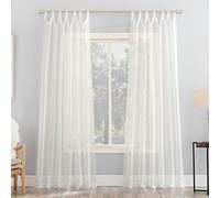 No. 918 Emily Sheer Voile Tab Top Curtain Panel, 59" x 84", Eggshell