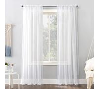No. 918 Emily Voile Sheer Rod Pocket Curtain Panel, 59" x 120", White