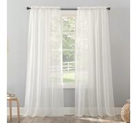 No. 918 Erica Crushed Sheer Voile Rod Pocket Curtain Panel, 51" x 108", Eggshell Off-White