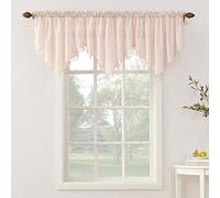 No. 918 Erica Crushed Voile Ascot Beaded Sheer Rod Pocket Curtain Set, 153" x 24", Whisper