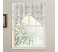 No. 918 Eve's Garden Semi-Sheer Rod Pocket Kitchen Curtain Tier Pair, 54" x 38", White