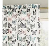 No. 918 Marepesia Butterfly Print Energy Saving Rod Pocket Curtain Panel, 54" x 84", Blue