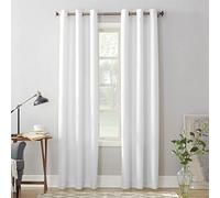 No. 918 Montego 2-Pack Casual Textured Semi-Sheer Grommet Curtain Panel Pair, 48" x 63", White