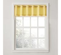 No. 918 Montego Casual Textured Semi-Sheer Grommet Kitchen Curtain Valance, 56" x 14", Yellow