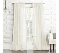 No. 918 Tayla Crushed Texture Semi-Sheer Rod Pocket Curtain Panel, 50" x 108", Cream Off-White