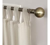 No. 918 Trevor Heathered Texture Semi-Sheer Tab Top Curtain Panel Pair, 40" x 95", Ecru