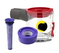 No. 967699-01 Dust Bucket +2pcs Filter。Compatible for Dyson V8 V7 SV9 SV10 Vacuum Cleaner Replacement Bucket Filter