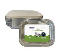 No.9x7 | Rectangular Aluminium Foil Food Container | 1930ml |250x190x38mm - Food Trays for Baking, Roasting, Lunch Box, Meal Prep & Takeaways (Shallow - Pack of 25)