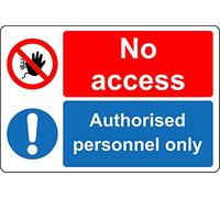 No access authorised personnel only Safety sign - Self adhesive sticker (400mm x 300mm)