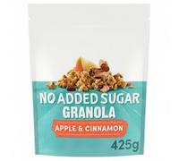 No Added Sugar Apple & Cinnamon Granola, Wholegrain Oat Clusters with Dried Fruit, Vegetarian Breakfast Cereal, 425g