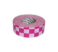 [NO Adhesive] Presco Checkerboard Patterned Roll Flagging Tape: 1-3/16 in. x 50 yds. (Neon Pink and Light Pink Checkerboard)