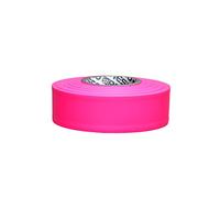 [NO Adhesive] Presco PresGlo Taffeta Roll Flagging Tape [4.5 mils Thick]: 1-3/16 in. x 50 yds. (Neon Pink)