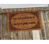 No Admittance Except On Party Business Mat,Door Mat with Non-Slip Rubber Backing,Door Mat for Front Door,Personalized Doormat 24X16 Inch